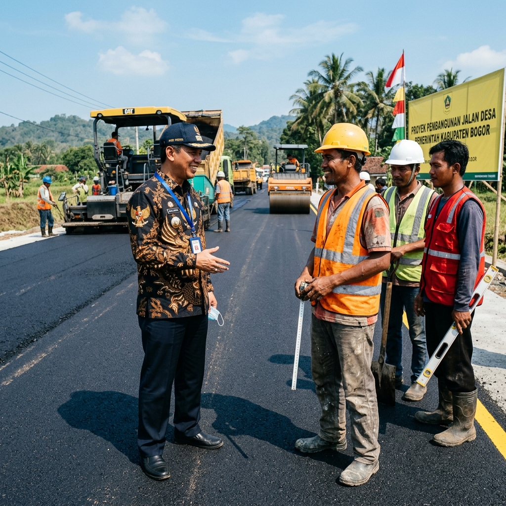 Bupati Tinjau Langsung Proyek Pengaspalan Jalan Lintas Kecamatan